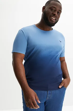 T-shirt met kleurverloop en een klein borduursel.