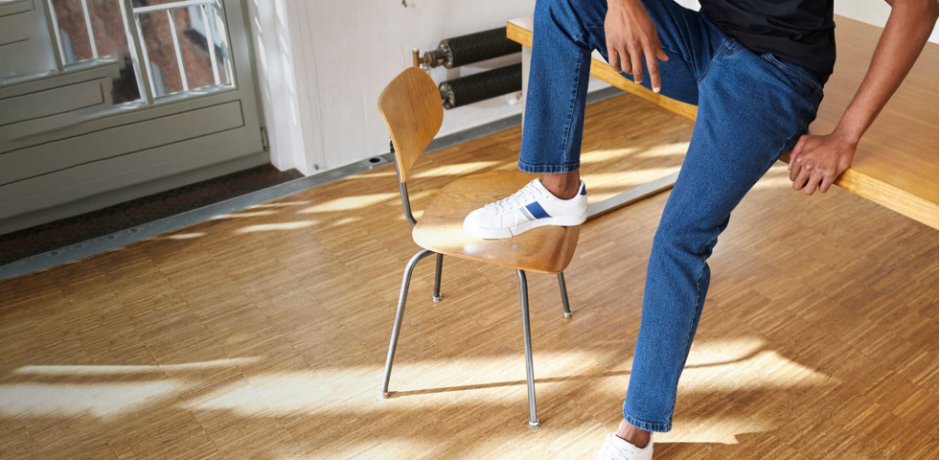 Heren - Classic fit stretch jeans, straight - blauw denim