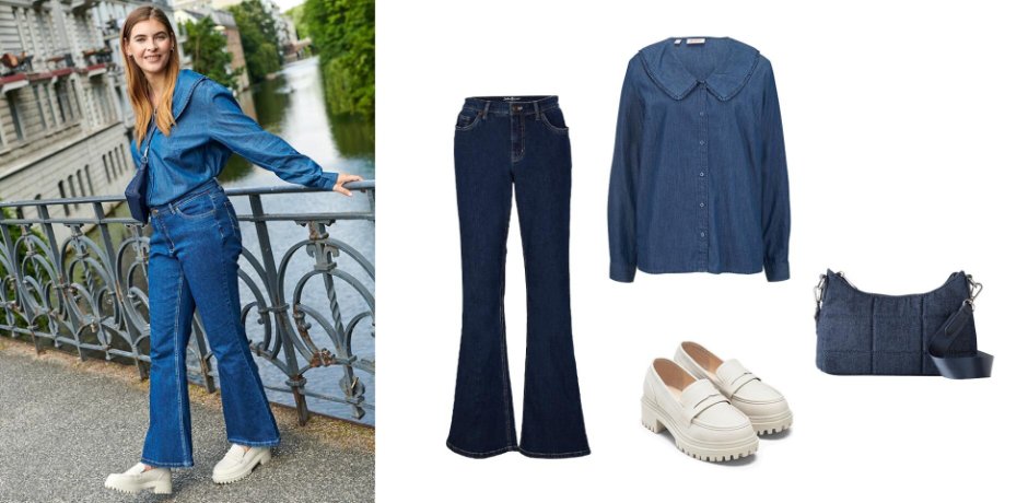 Inspiratie - Flared jeans met Positive Denim #1 Fabric - blauw denim used