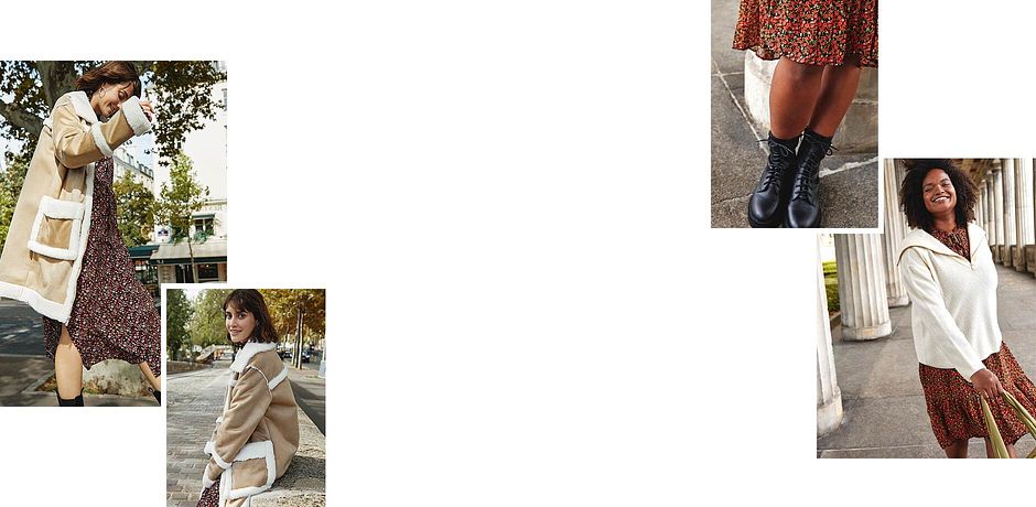 Inspiratie - Midi jurk van duurzame viscose - zwart gebloemd