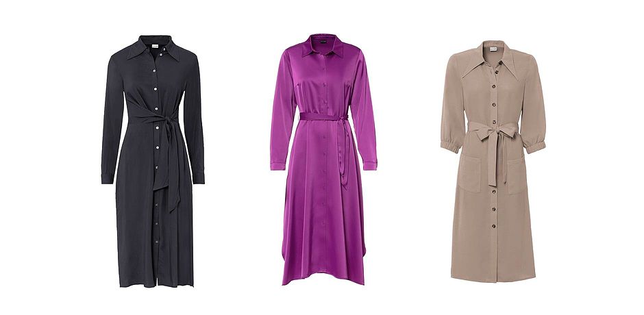 Dames - Jurk met knoopdetail - zwart