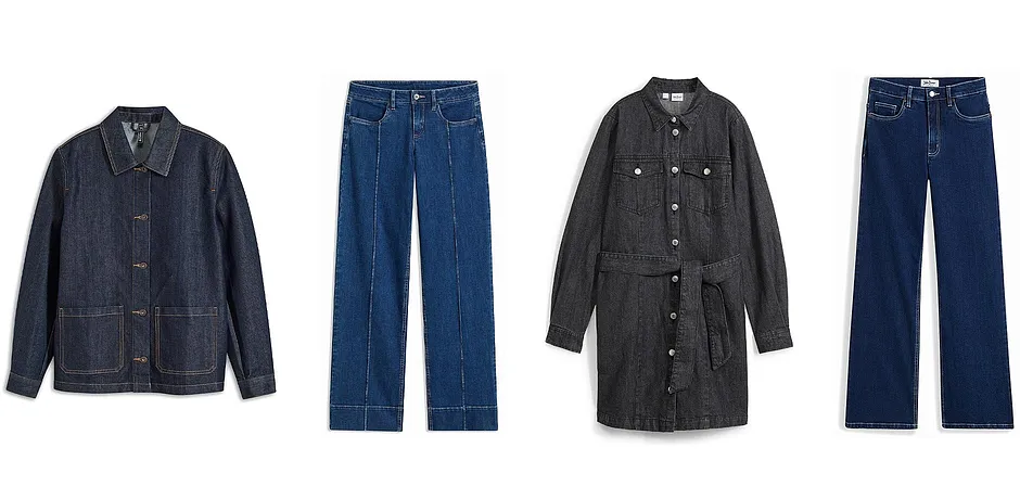 Dames - Oversized spijkerjas - donkerblauw denim