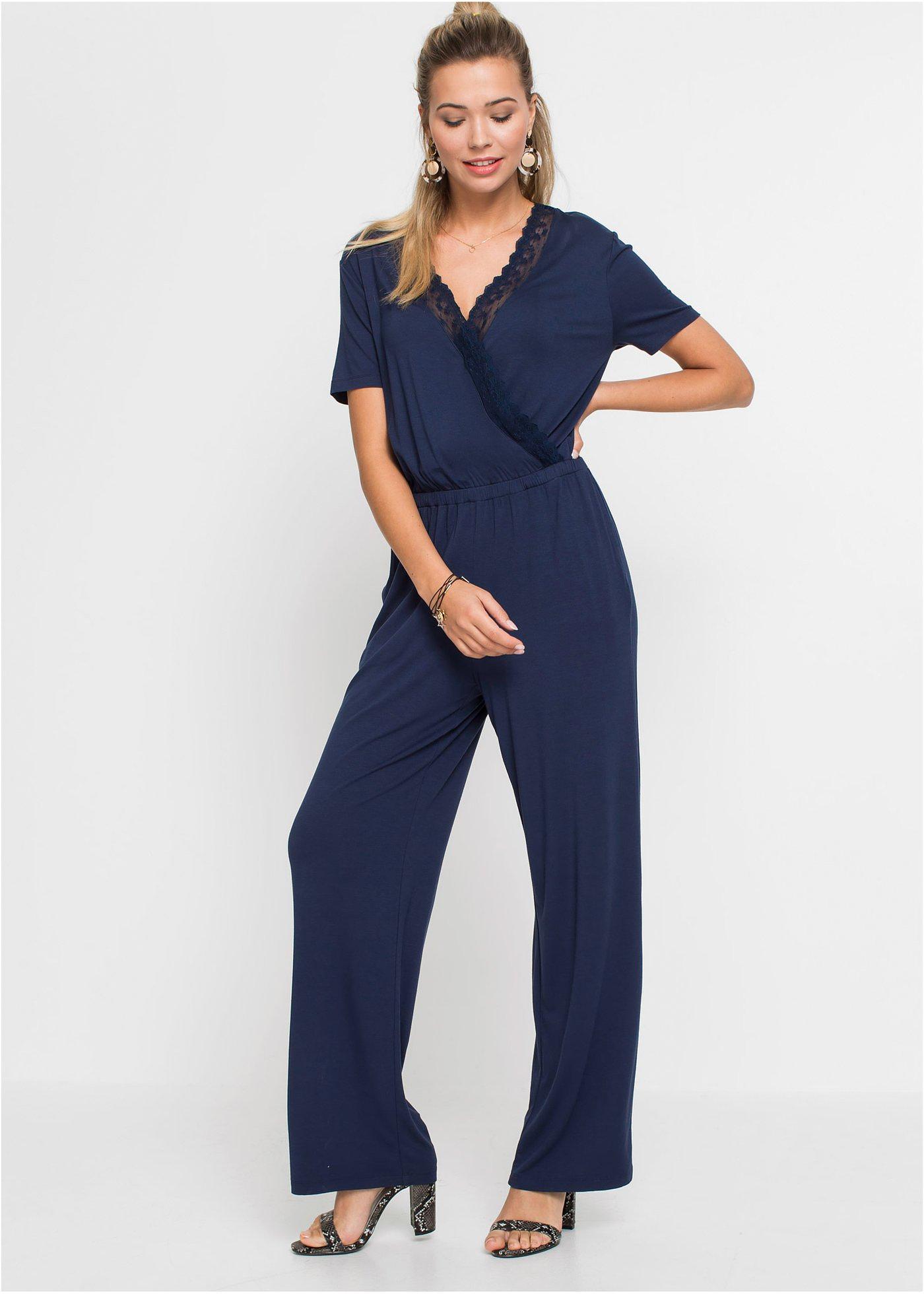 Jumpsuit met kant donkerblauw RAINBOW bestel online bonprixfl.be