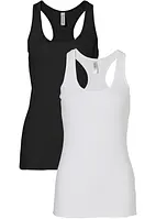 Geribde tanktop (set van 2), bonprix