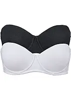 Strapless beugel bh (set van 2) met biologisch katoen, bonprix