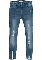 Meisjes skinny jeans met used effect, bonprix