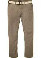 Regular fit stretch chino met comfort fit en riem, straight, bonprix