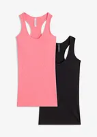 Geribde tanktop (set van 2), bonprix