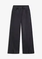 Wide leg jeans met high waist en splitten, bonprix