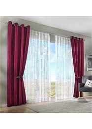 Transparant gordijn van jacquard met bloemen, bpc living bonprix collection