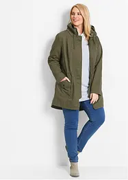 Korte katoenen parka met opstaande kraag, getailleerd, bonprix