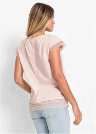 Boxy shirt met kant, bonprix