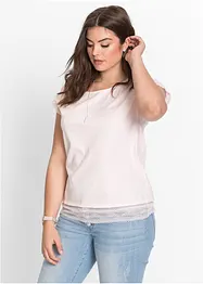 Boxy shirt met kant, bonprix