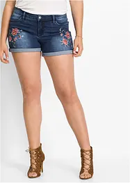 Jeans short met borduursel, bonprix