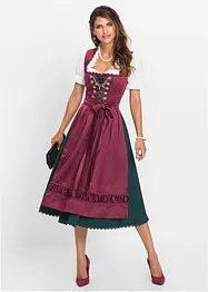 Dirndl met satijnen schort met borduursel (2-dlg. set), bonprix