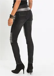 Skinny jeans tweekleurig in bikerstijl, bonprix