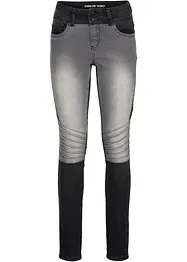 Skinny jeans tweekleurig in bikerstijl, bonprix