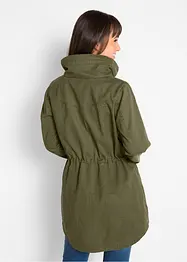 Korte katoenen parka met opstaande kraag, getailleerd, bonprix
