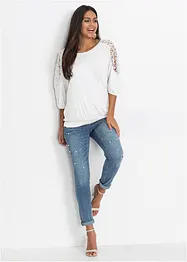 Oversized shirt met kant, bonprix