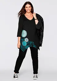 Lang, puntig toelopend shirt met V-hals, 3/4 mouw, bonprix