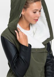 Lange jas van een materiaalmix, RAINBOW