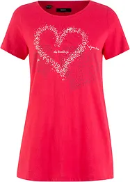 Katoenen shirt met hart, biologisch katoen, bonprix