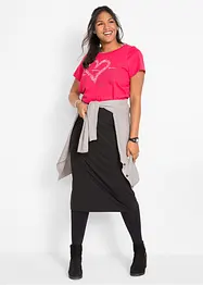 Katoenen shirt met hart, biologisch katoen, bonprix