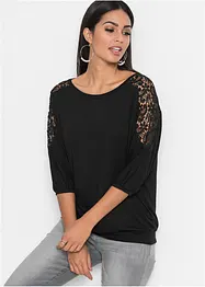 Oversized shirt met kant, bonprix