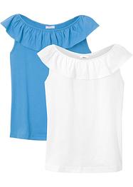Meisjes carmen-shirt (set van 2), bpc bonprix collection