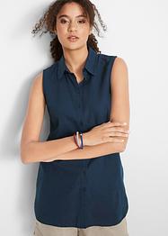 Mouwloze blouse met linnen, bpc bonprix collection