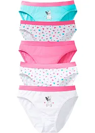 Meisjes slip (set van 5) met biologisch katoen, bonprix