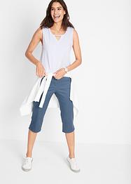 Katoenen capri met borduursel en comfortband, bpc bonprix collection