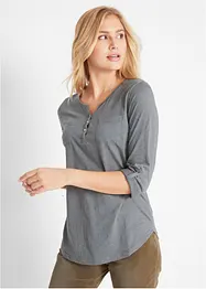 Katoenen henley shirt met knoopsluiting, bonprix