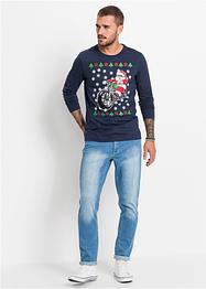 Longsleeve met kerstmotief, slim fit, RAINBOW