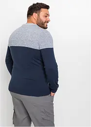 Fijn gebreide trui met colourblocking en katoen, bonprix