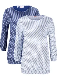 Shirt met print (set van 2), 3/4 mouw, bonprix