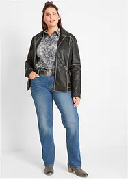 Wide leg stretch jeans, mid waist, bonprix