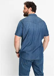 Spijkeroverhemd met korte mouw van biologisch katoen, slim fit, bonprix