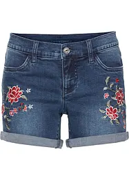 Jeans short met borduursel, bonprix