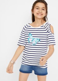 Meisjes T-shirt met cut-outs (set van 2), bpc bonprix collection