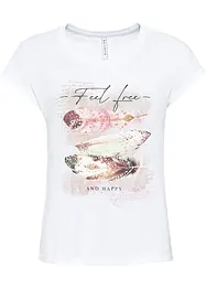 T-shirt met verenprint, bonprix