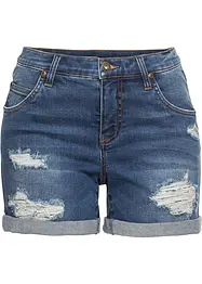 Jeans short met destroyed effecten en mid waist, bonprix