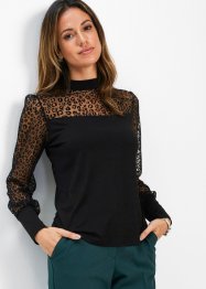 Shirt met transparante mouwen en een trendy animalprint, bpc selection