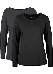 Longsleeve met ronde hals (set van 2), bonprix