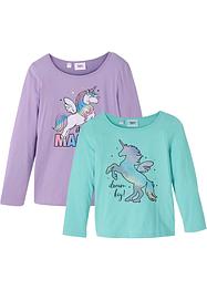 Meisjes longsleeve (set van 2) van biologisch katoen, bpc bonprix collection