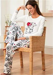 Pyjama met flanellen applicatie (2-dlg.), bonprix