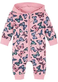 Baby sweat jumpsuit met capuchon van biologisch katoen, bonprix