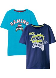 Jongens T-shirt (set van 2) met biologisch katoen, bpc bonprix collection
