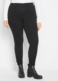 Katoenen legging met brede comfortband en plooidetail, bonprix