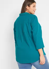 Blouse met linnen en 3/4 mouwen, bonprix